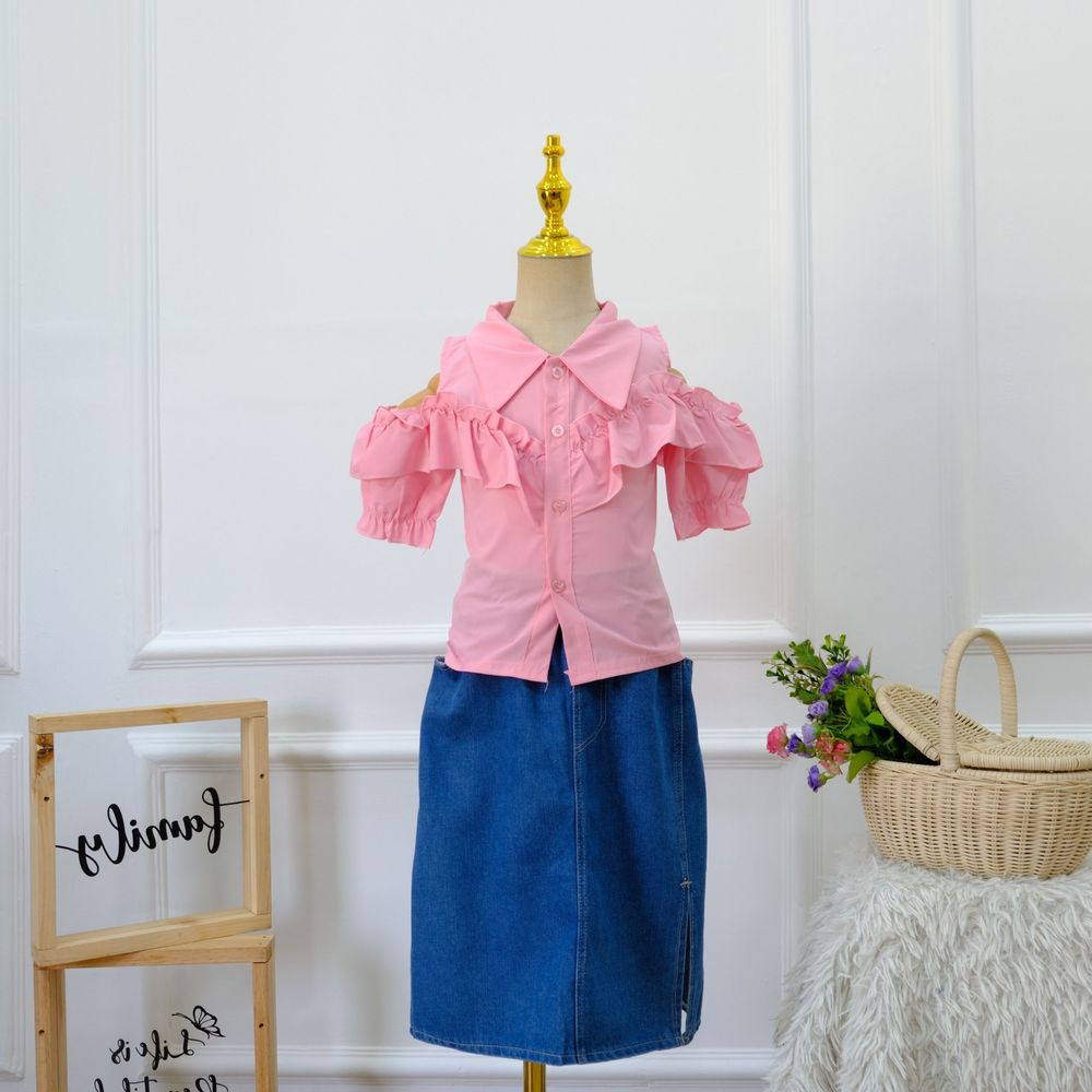 Set Girls Pleats Girly Ruffle Match โ tampilan lain