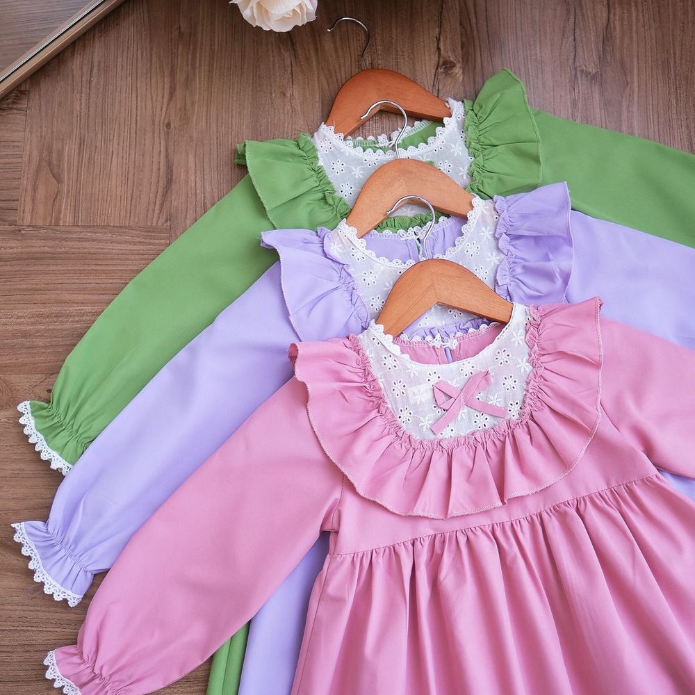(gamis) Dress Girls Gauze Twirl Flutter Fair - (gamis) โ tampilan lain