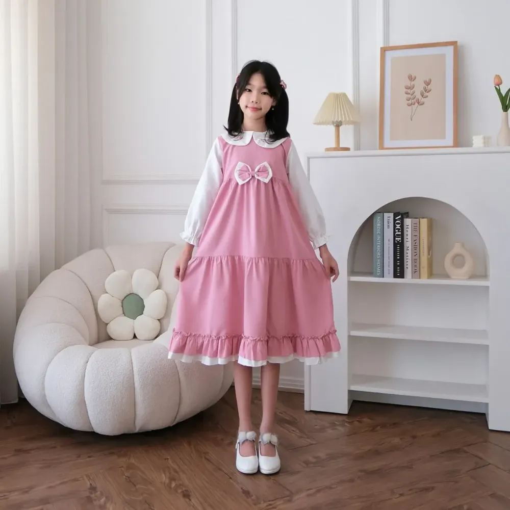 DRESS GIRLS BLUSHROSY WISH FASTENING GOWN