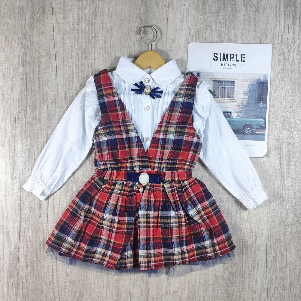 Dress Girls Netherlands Stylized Plaid Pin โ tampilan lain