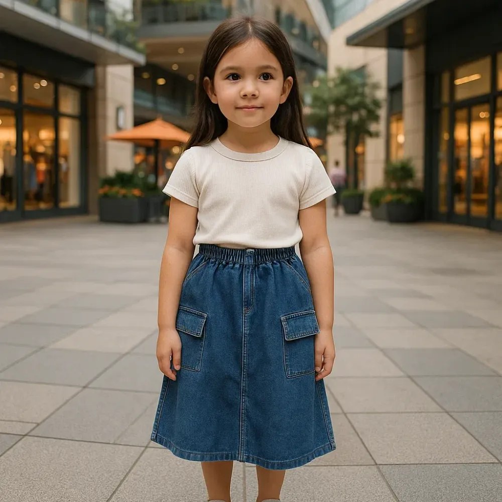 Rok Anak Denim Dark Blue