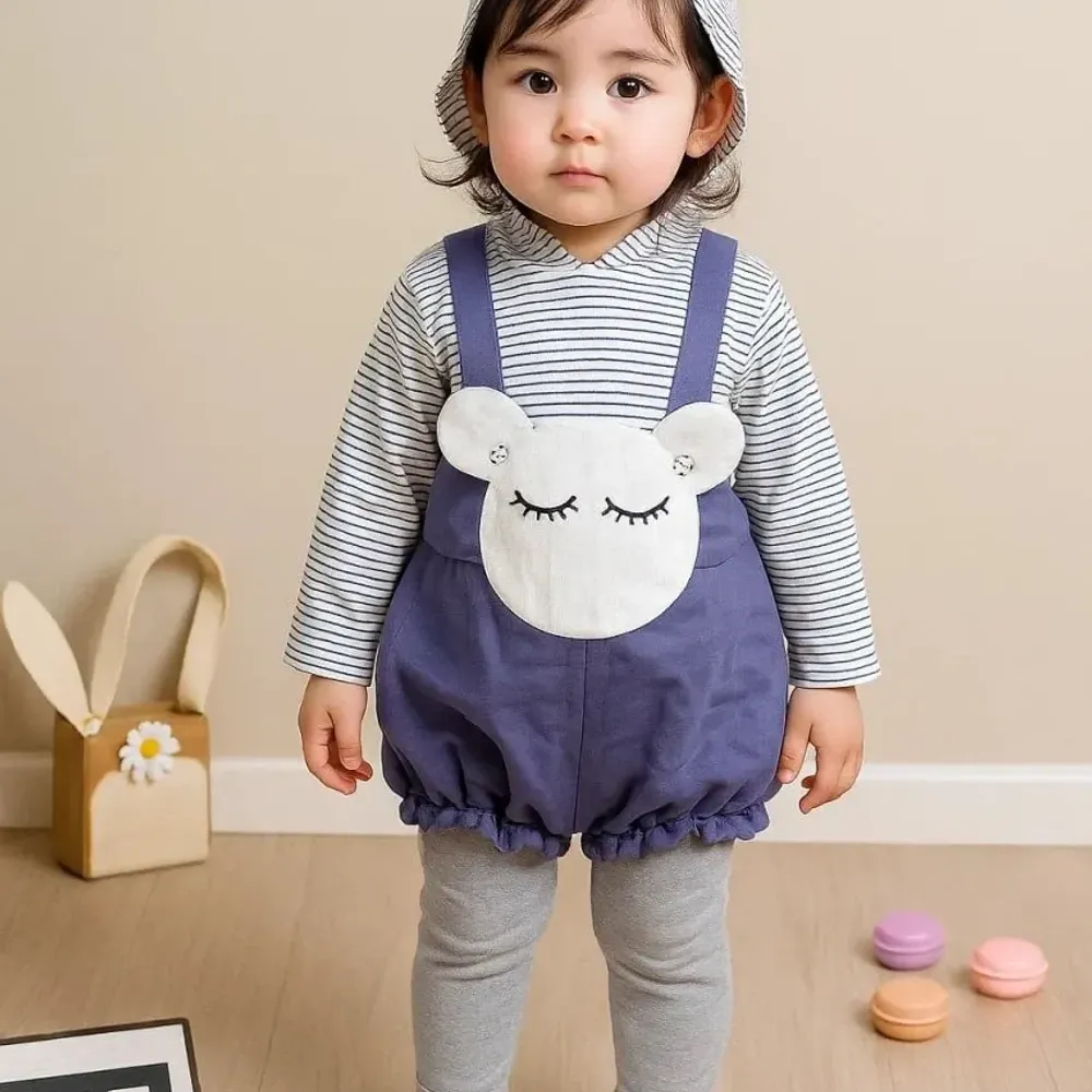 Set Girls Goat Pattern Stripe