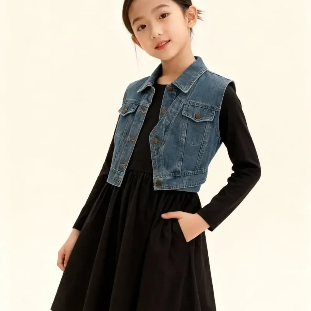 Dress Girl Plain Black Tart โ tampilan lain