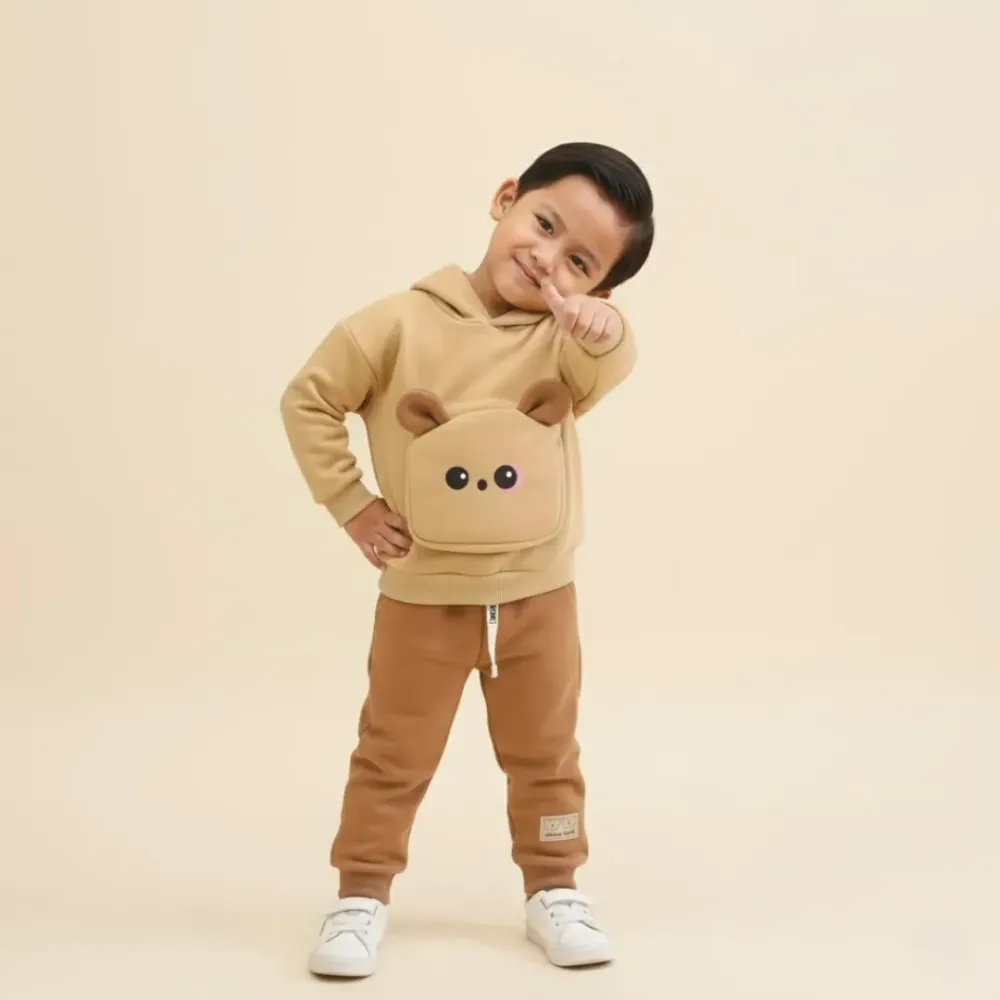 Set Boy Brown Teddy Collar โ tampilan lain