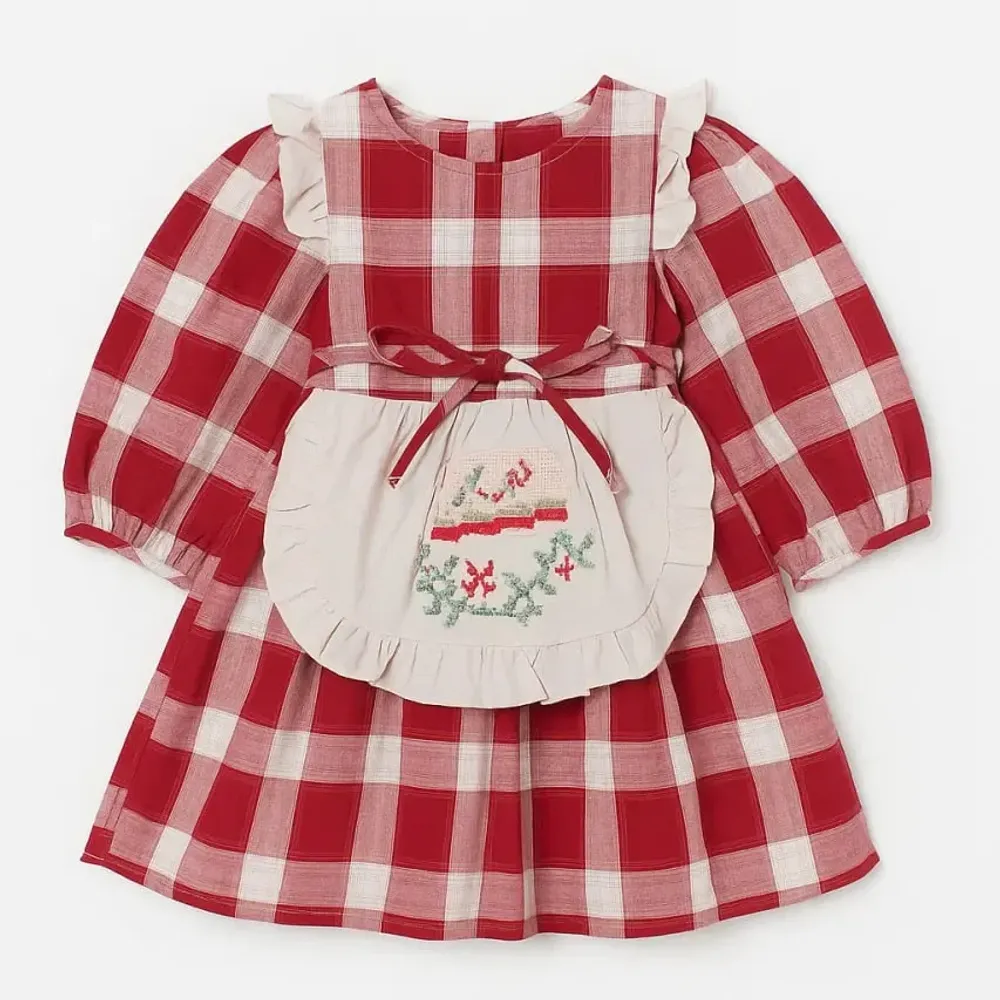 Dress Girl Ribbon Tartan Fly - Foto 3