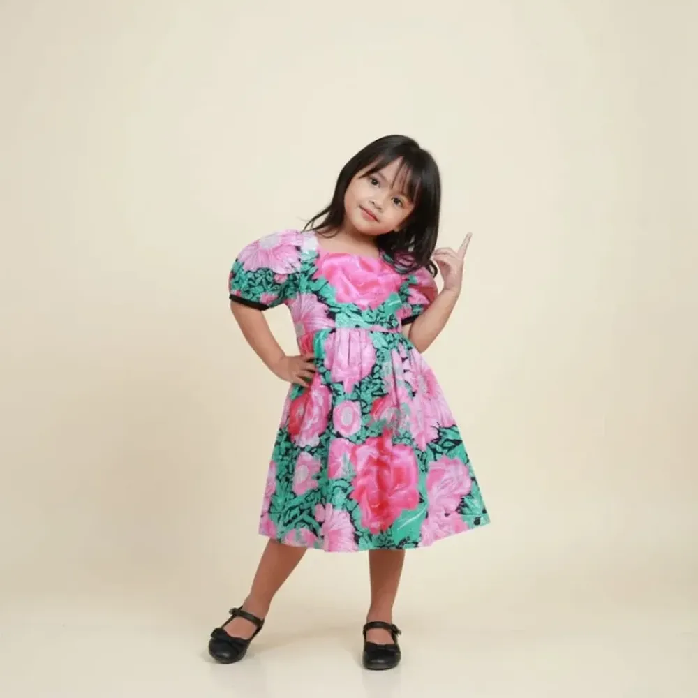 Dress Girl Twirl Berry Flow