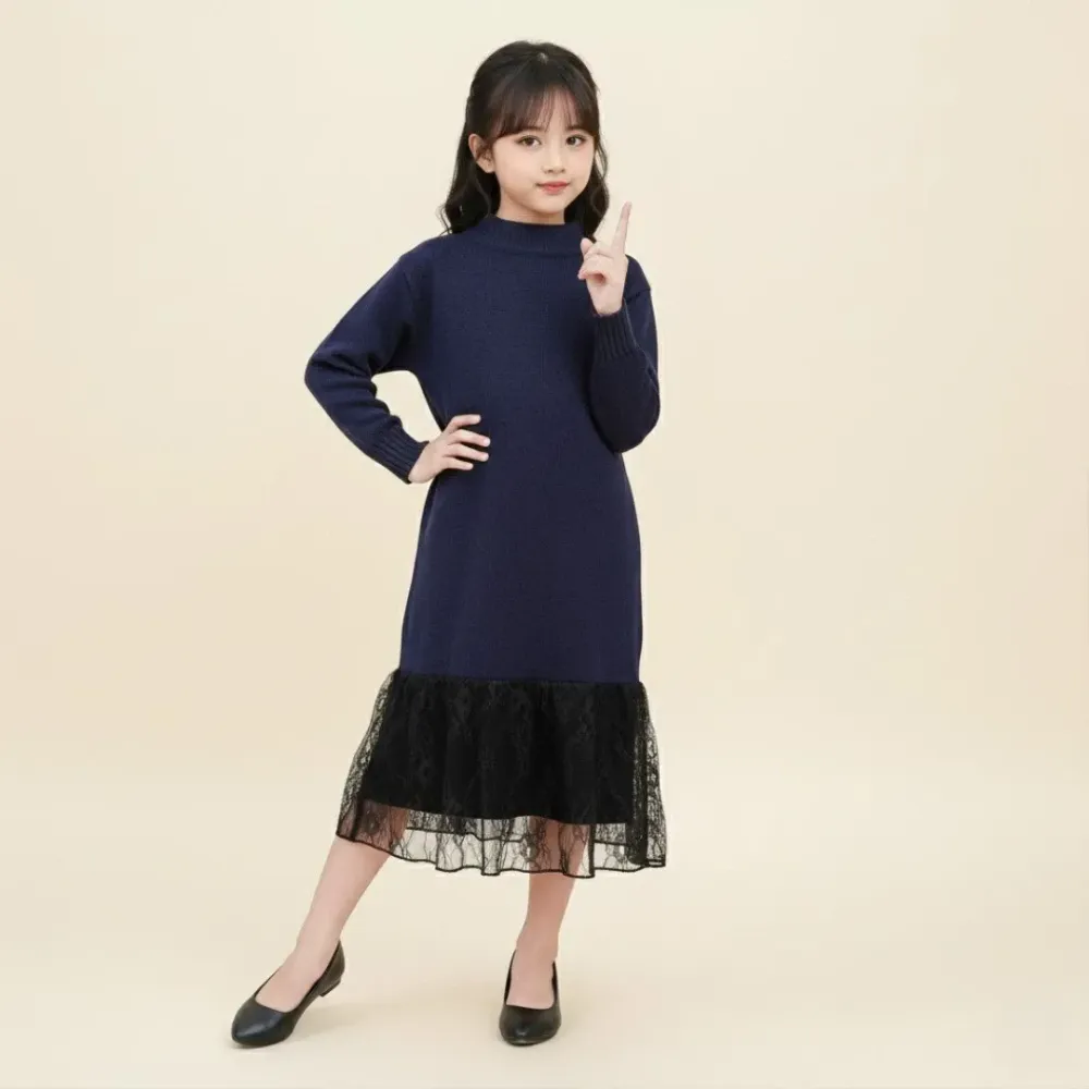 Dress Renda Split Back Ribbons β tampilan lain