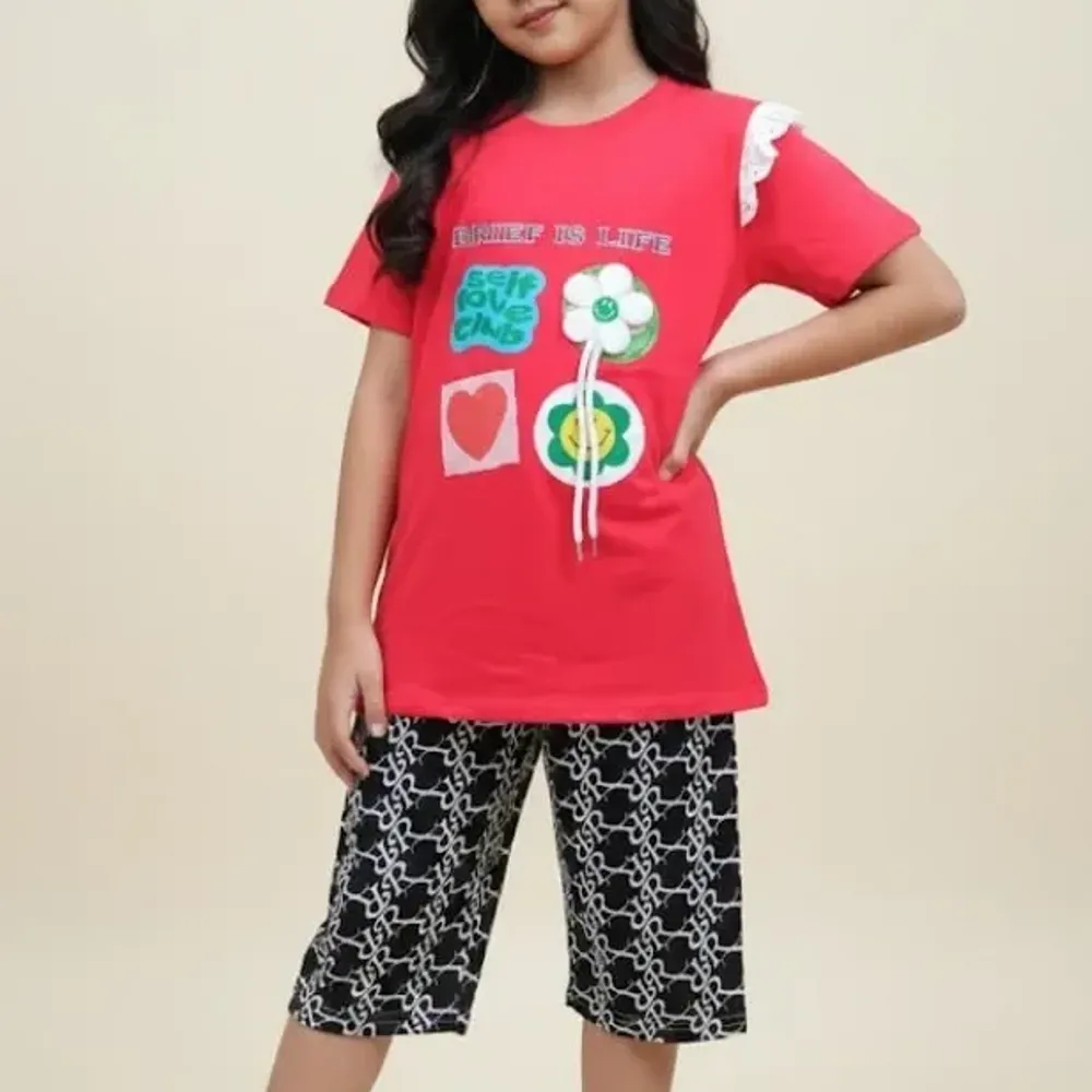 Set Girls Lots Drawing Printed Comfortable