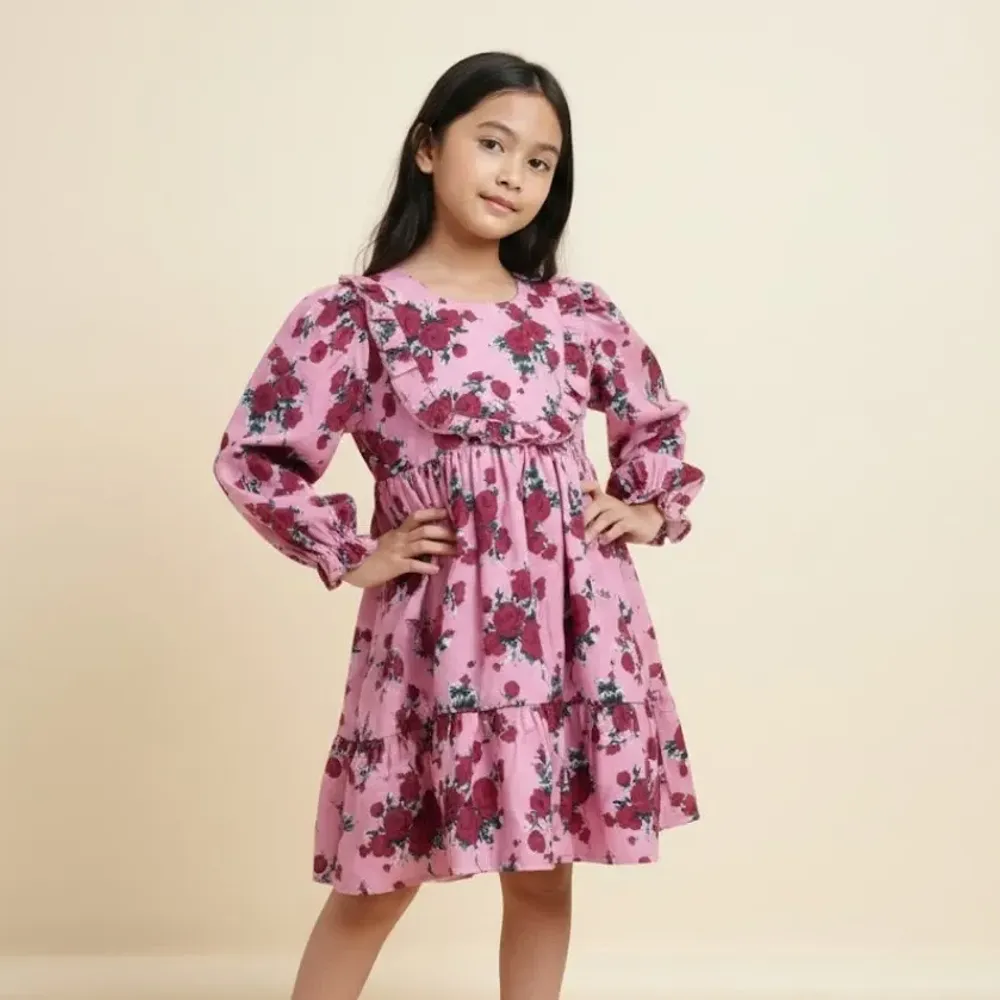 Dress Girl Plum Great Floral โ tampilan lain