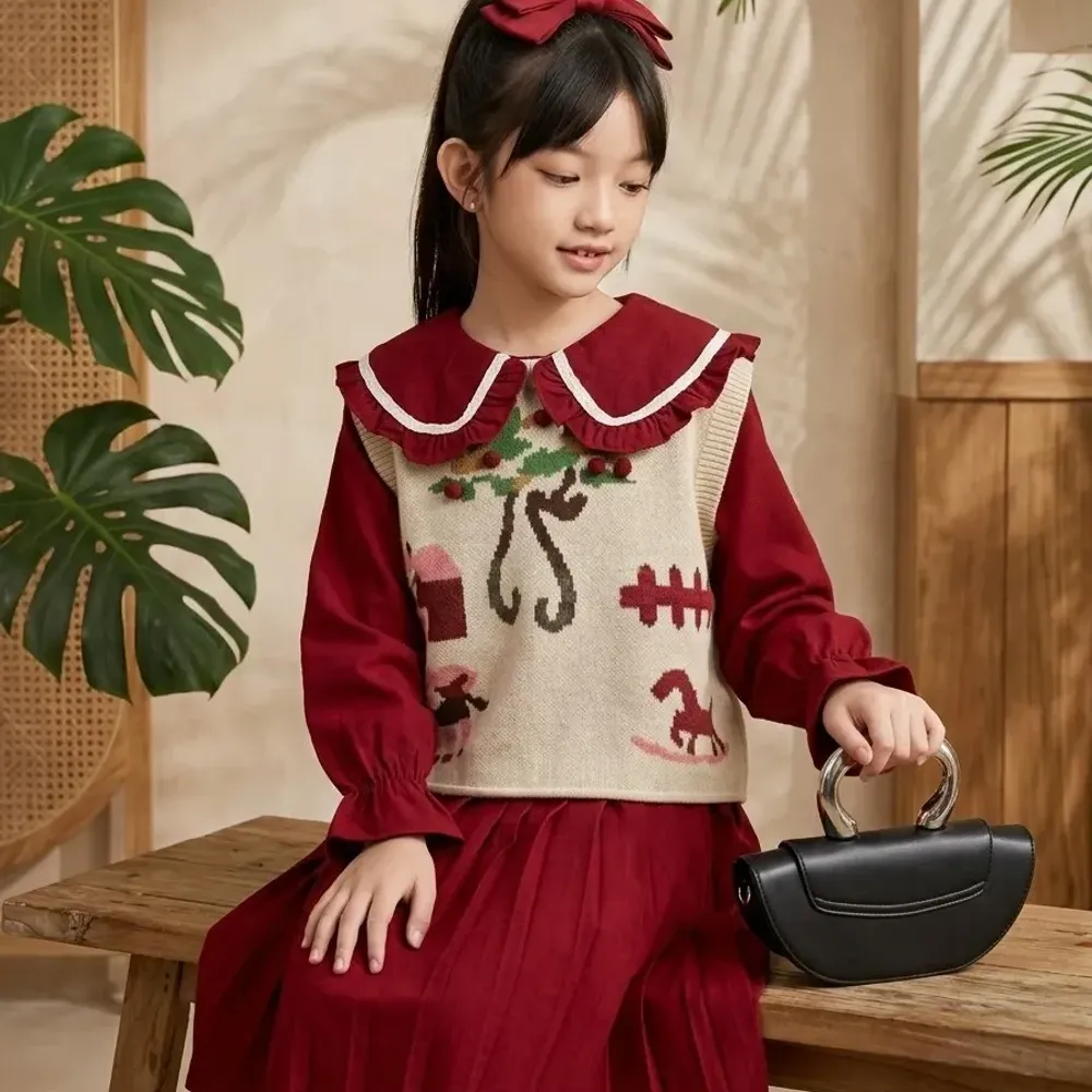 Dress Girl Plum Cake Ruffle โ tampilan lain