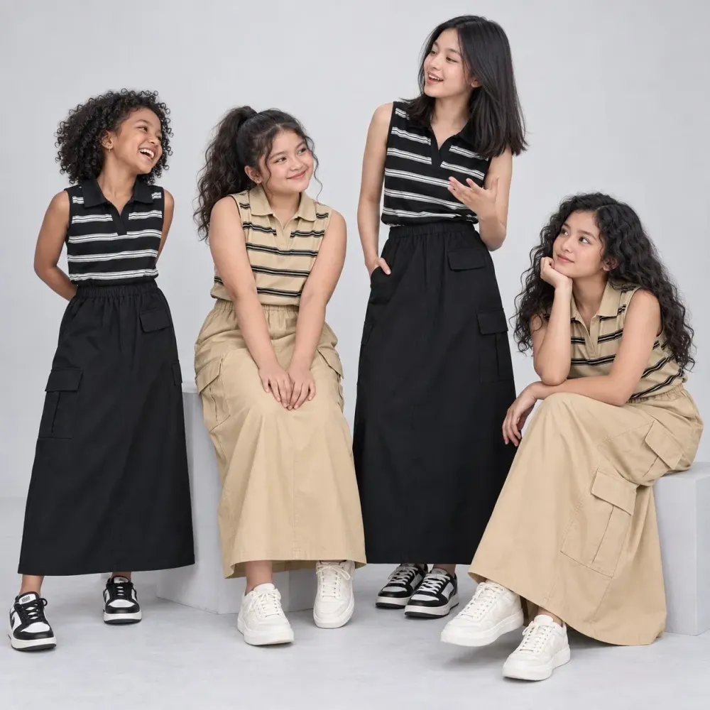 Set Girls Stripe Currly Pookie
