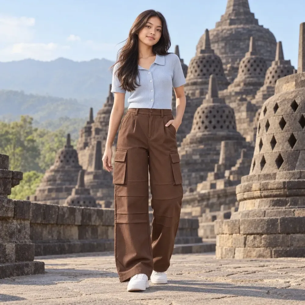 Pants Girl Brown Warm Fear โ tampilan lain