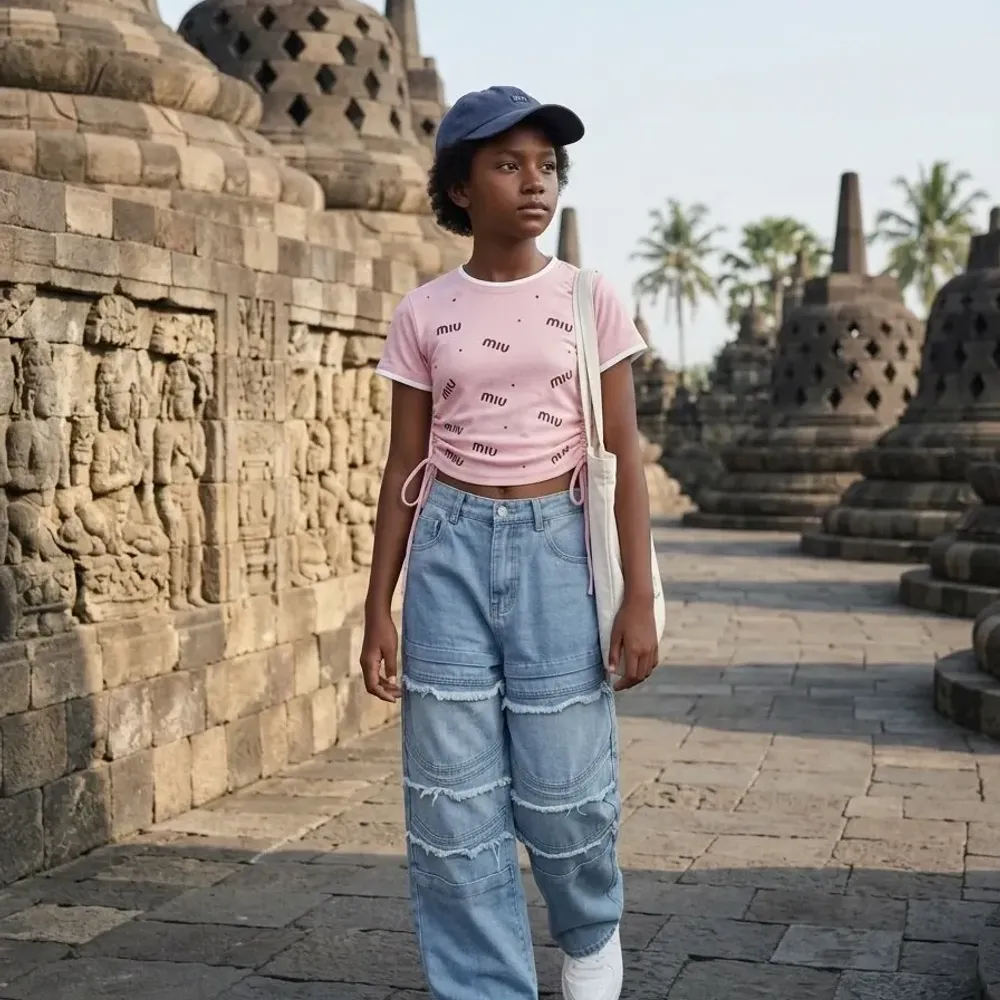 Set Girl Lyra Ruffle Denim
