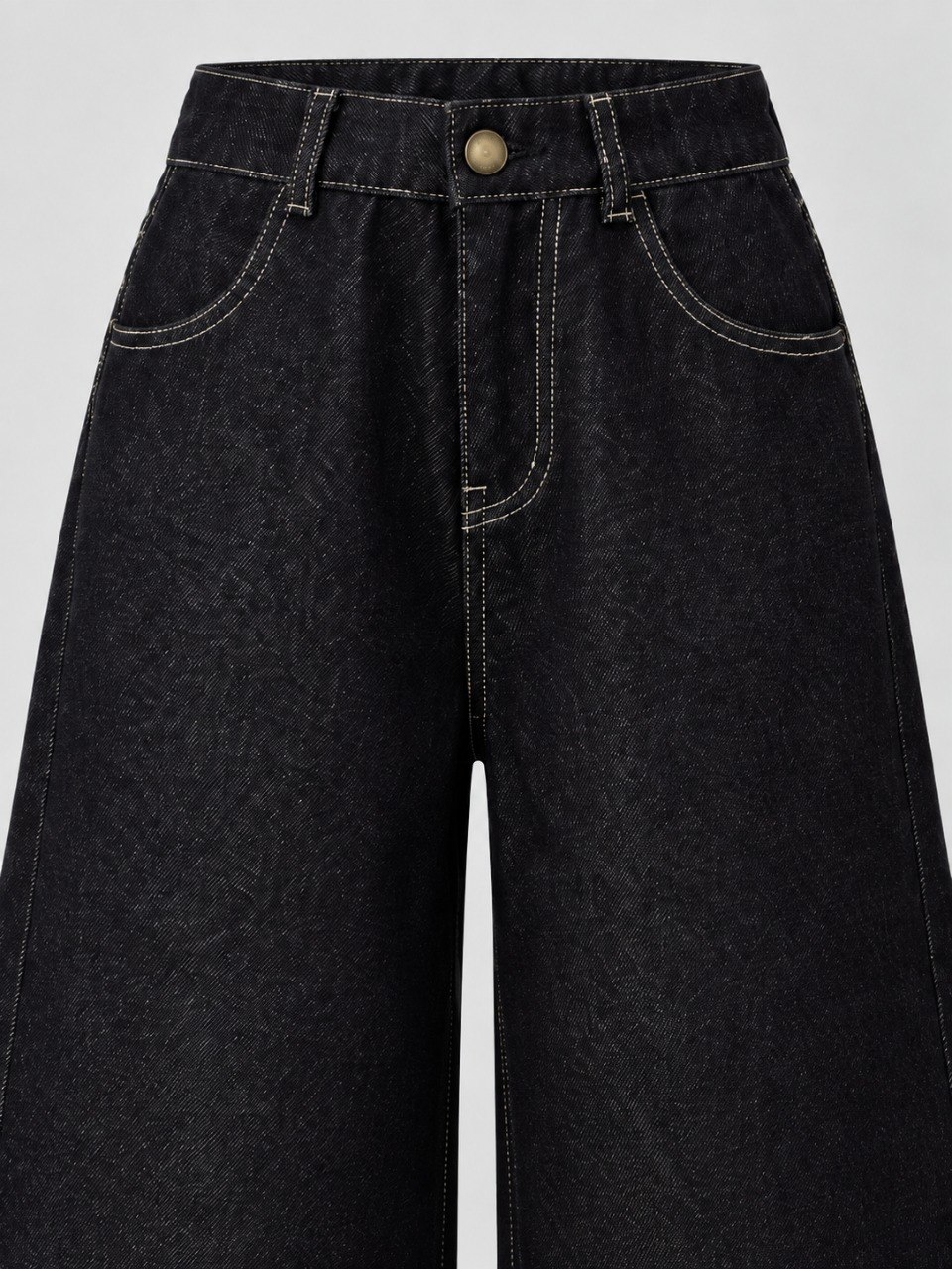 Pants Girl Polished Black Denim โ tampilan lain