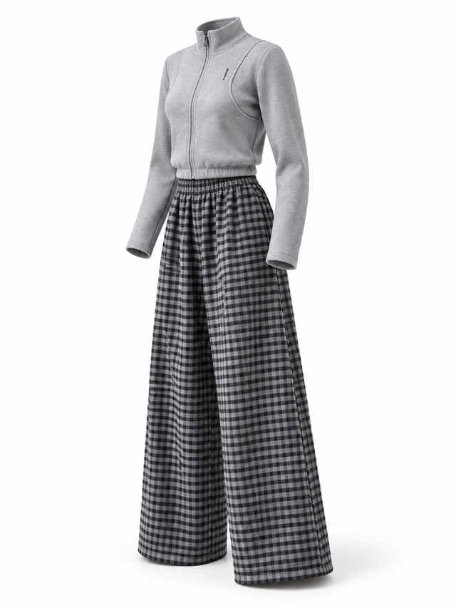 Set Girls Grey Tartan Swag โ tampilan lain