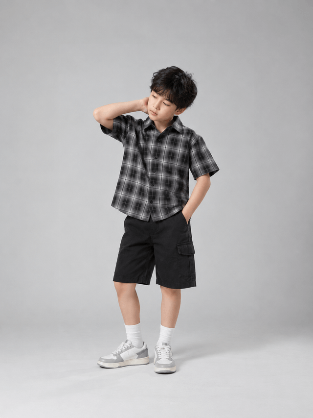 Set Boys Black Down Tartan โ tampilan lain