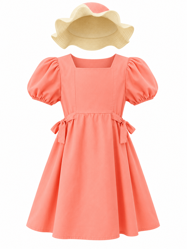 Dress Girls Simple Plain Bunch Hind
