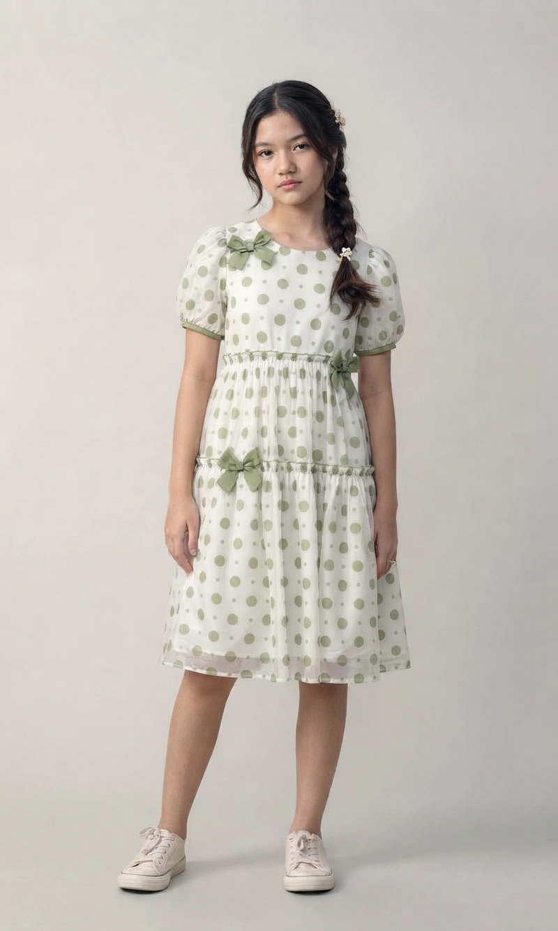 Dress Aurora Polkadotte Wrinkle Layer