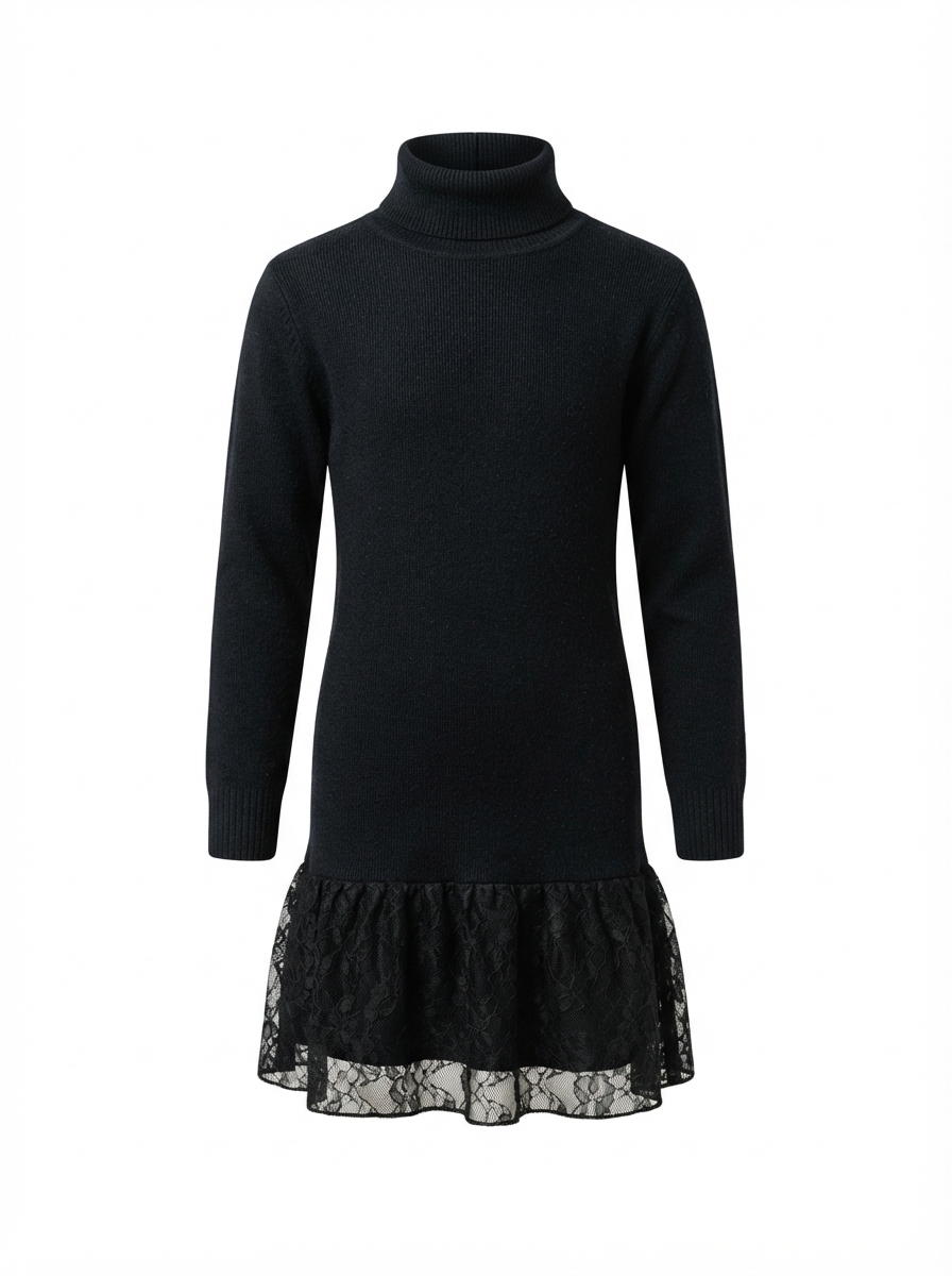 Dress Renda Split Back Ribbons
