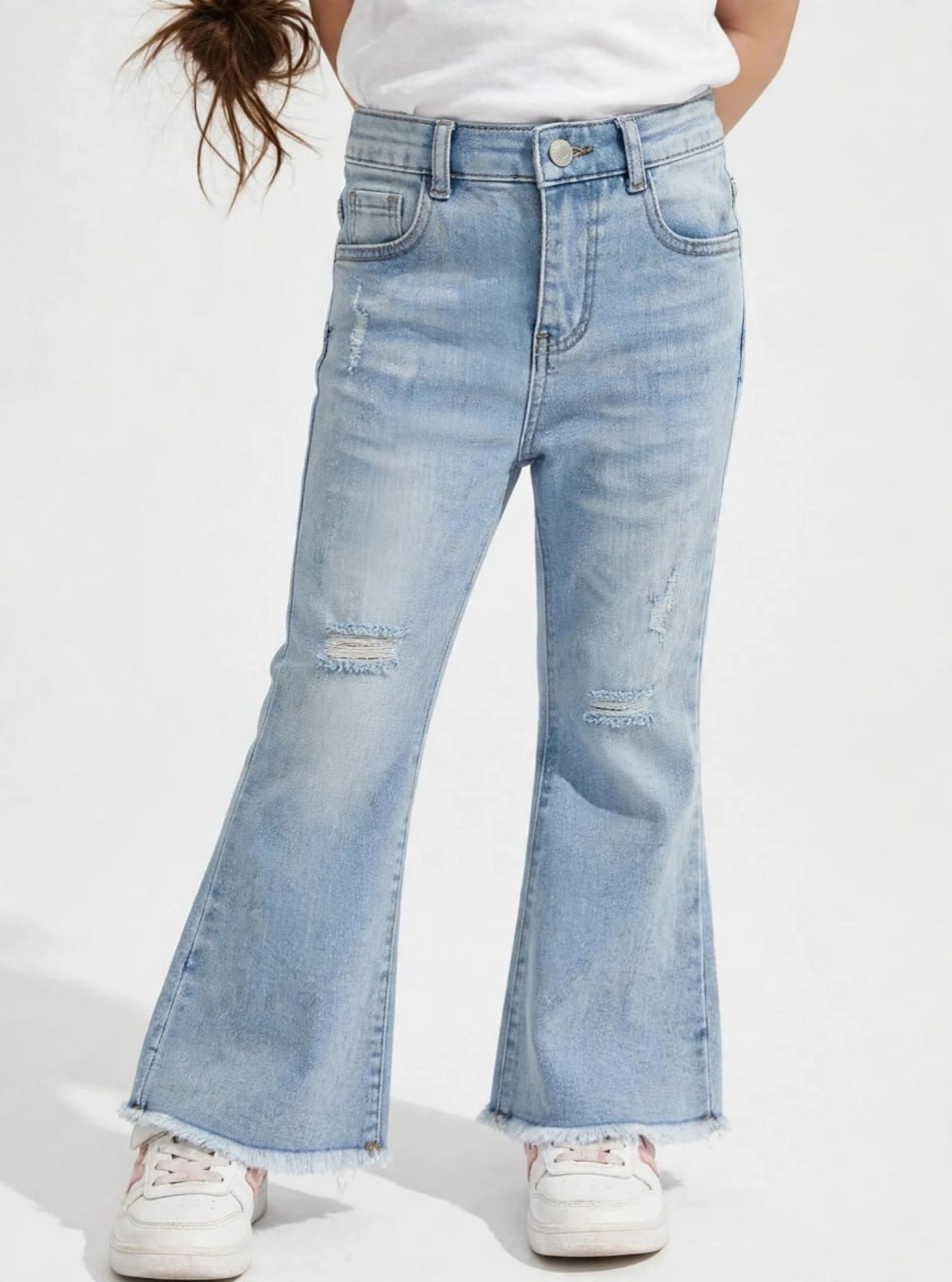 Pants Girl Lay Scratch Denim
