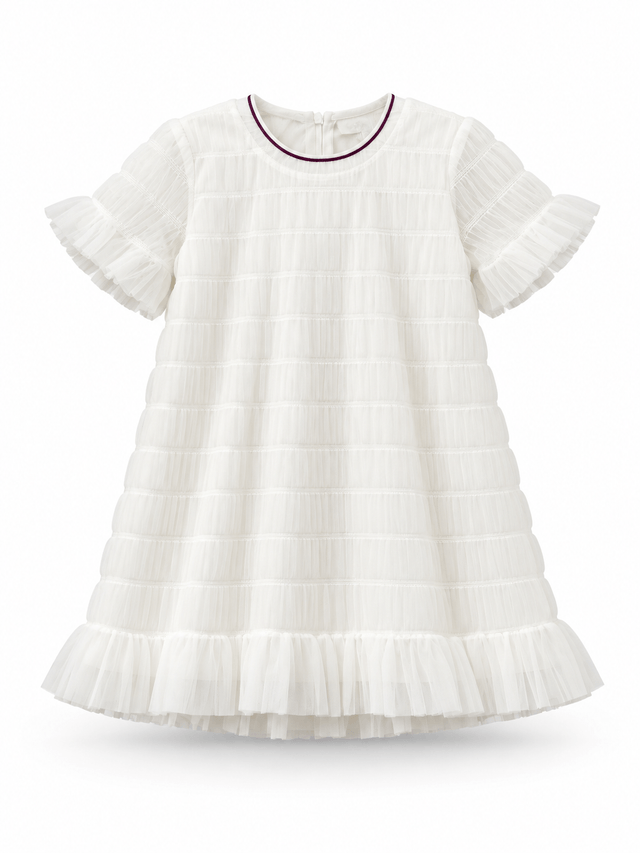 Dress Girl Fluffy White Bubble