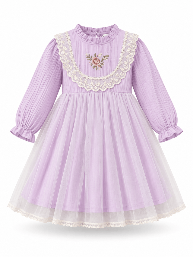 Dress Girl Sweet Purple Flower