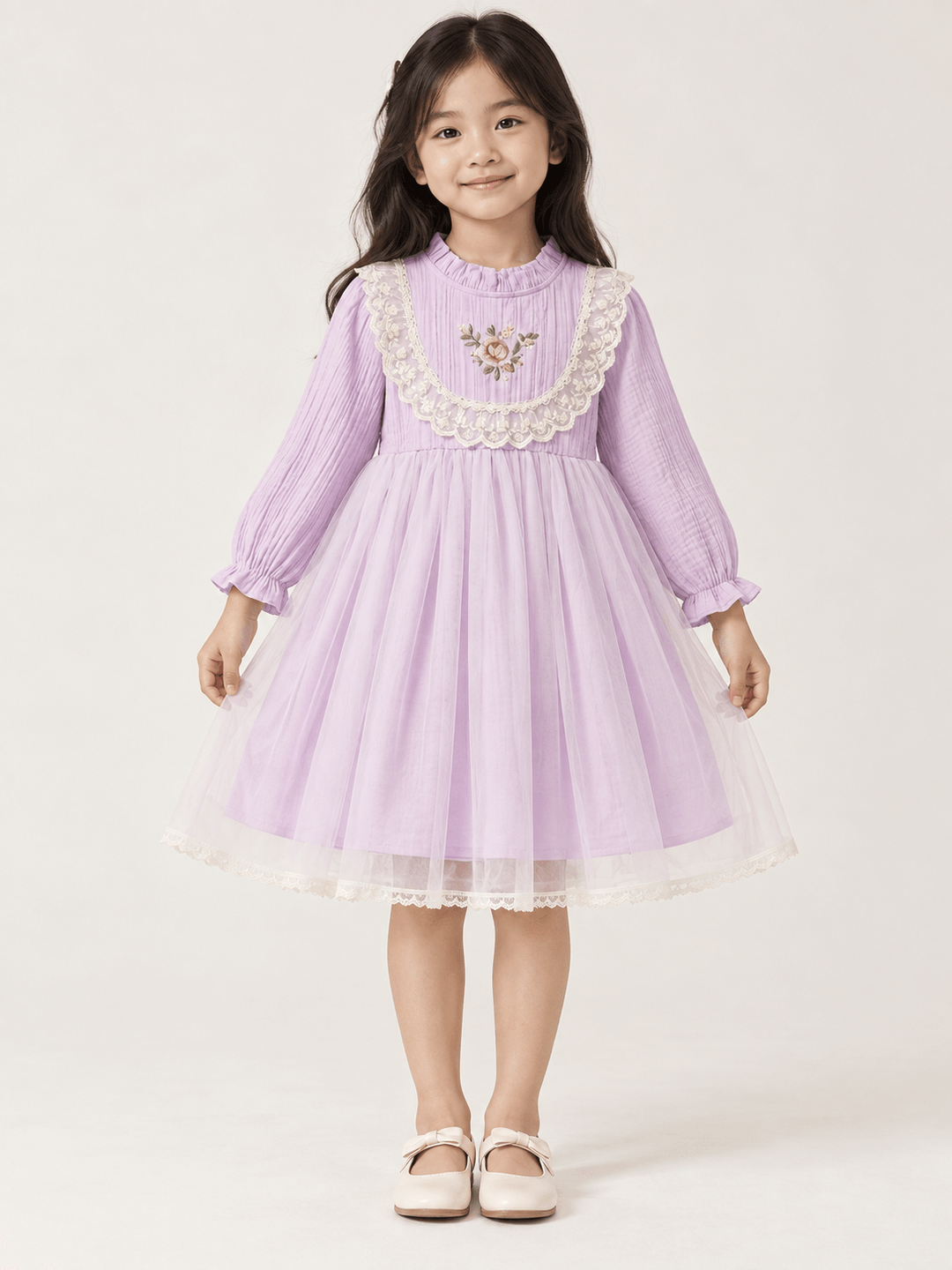 Dress Girl Sweet Purple Flower - Foto 1