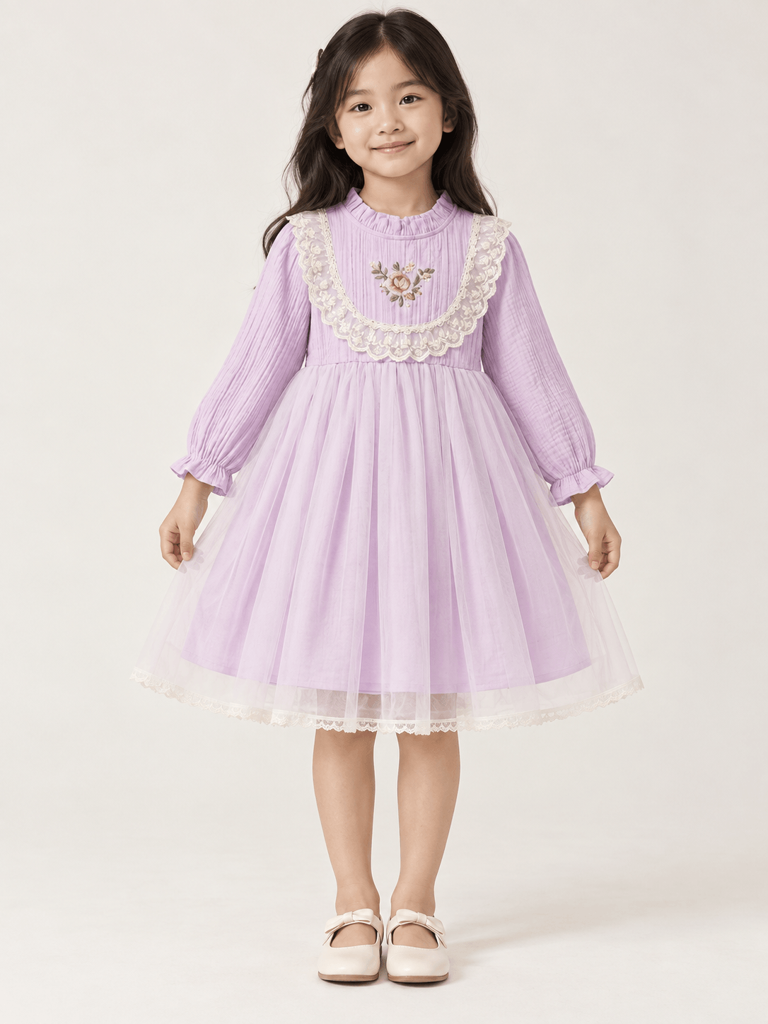 Dress Girl Sweet Purple Flower
