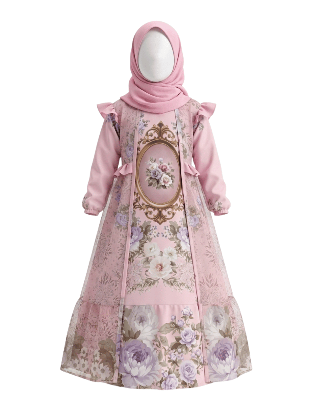 Gamis Anak Sky Blue Embralle