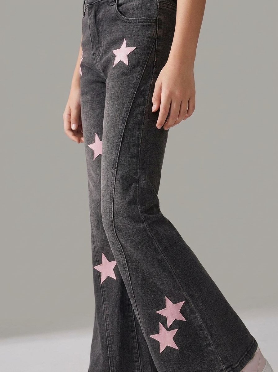 Pants Girl Denim Star Pink Dark - Foto 3