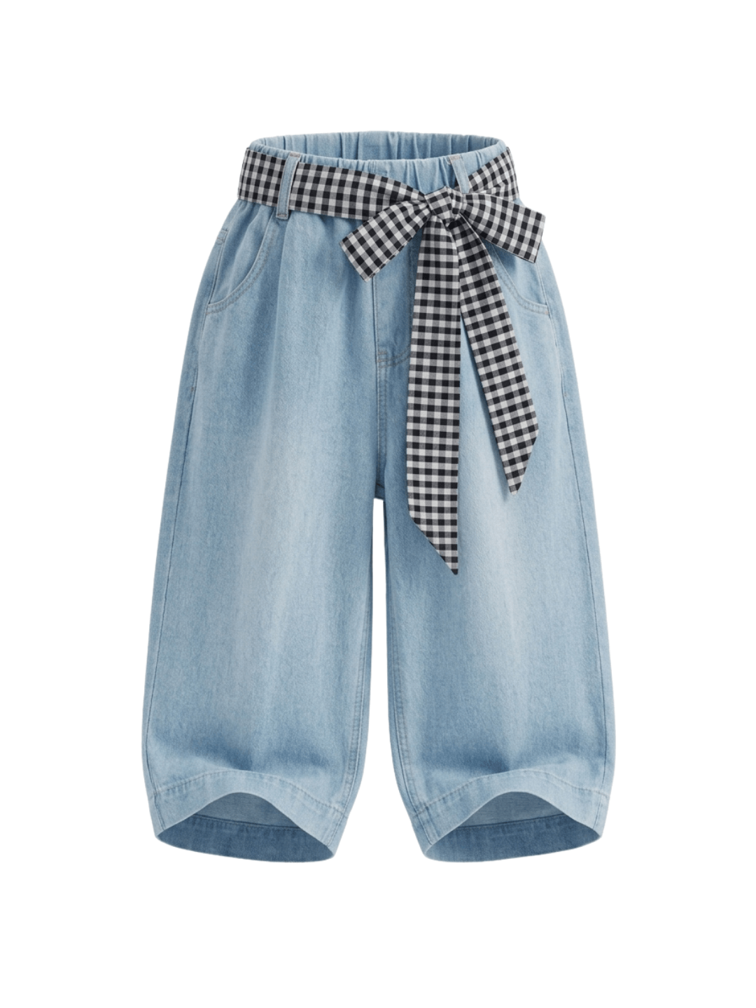 Pants Girl Short Bow Denim