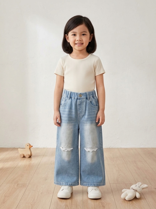 Pants Girls Lovely Vintage Lace โ tampilan lain