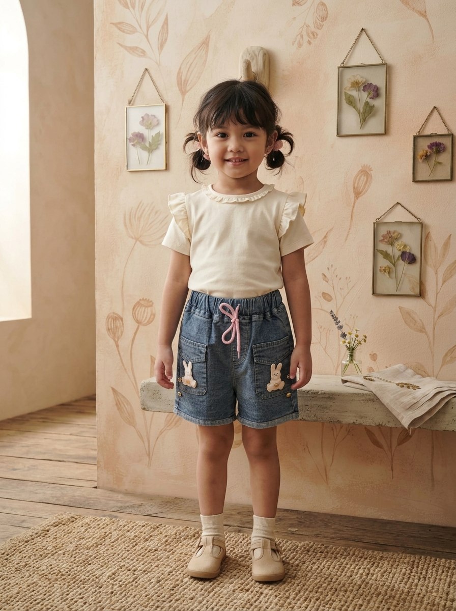 PANTS GIRLS MOONHWASHED MINI HOTPANTS JEANS