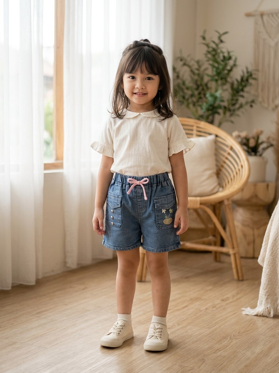 PANTS GIRLS MOONHWASHED MINI HOTPANTS JEANS