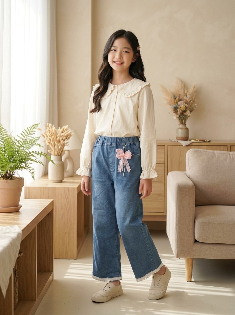 PANTS GIRLS PEACH REBEL JEANS