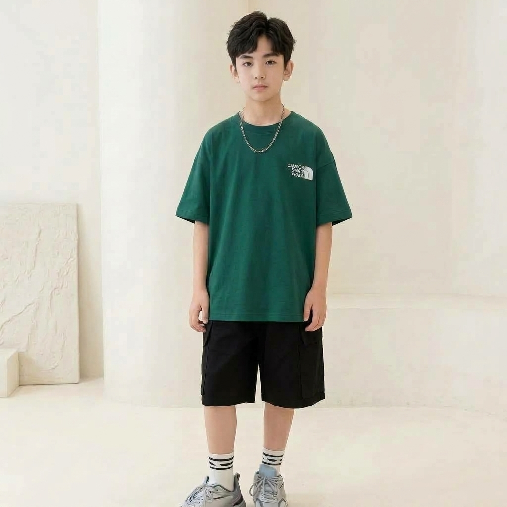 Set Boys Black Cargo Trendy