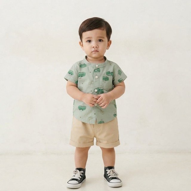 Set Boys Deinosuchus Mini Button Casual โ tampilan lain