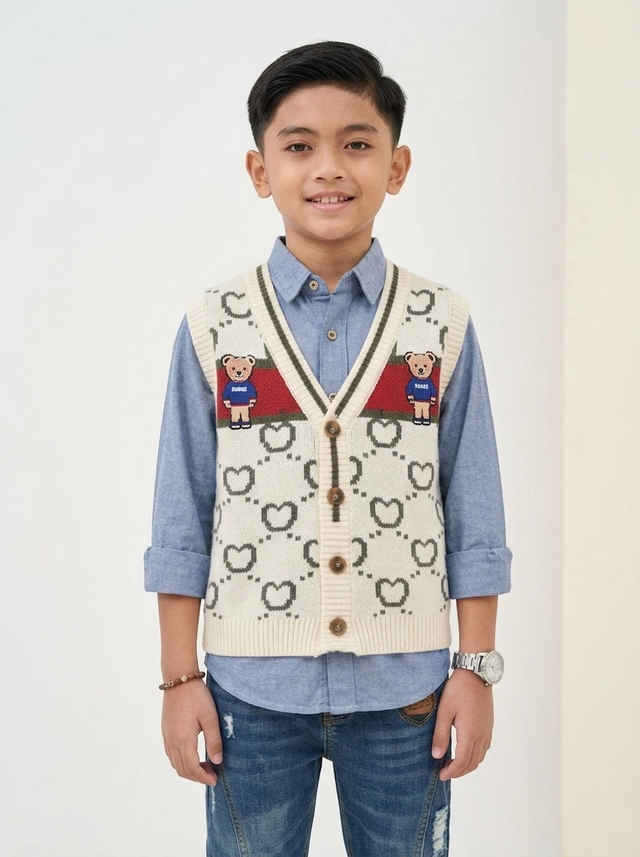 Set Boys River Vest Bear โ tampilan lain