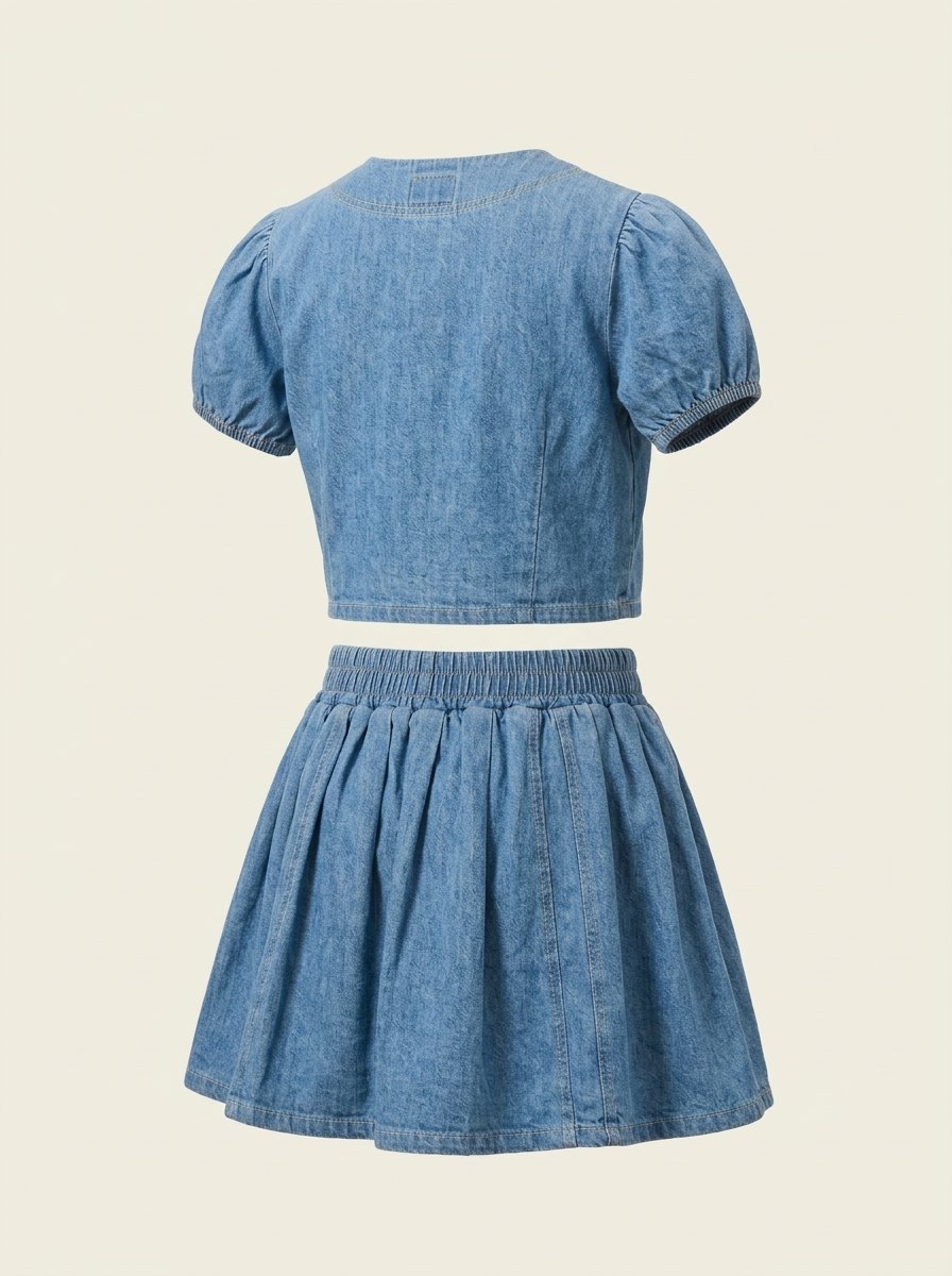Setelan Rok Denim Tie Trend - Foto 3