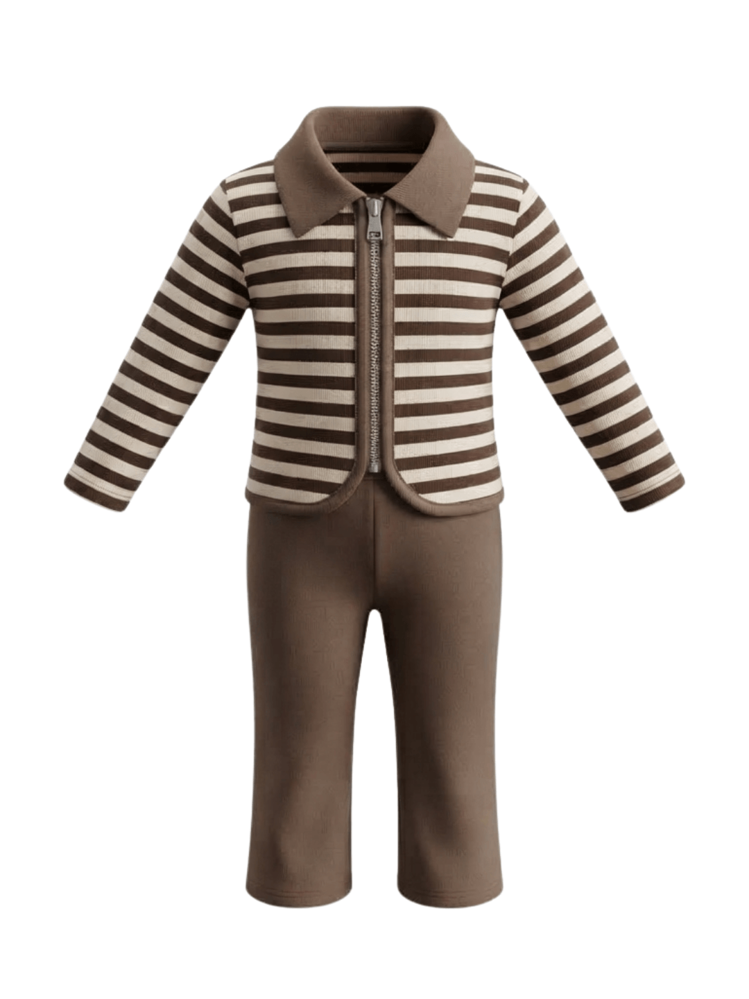 Set Girl Brown Stripe Choco