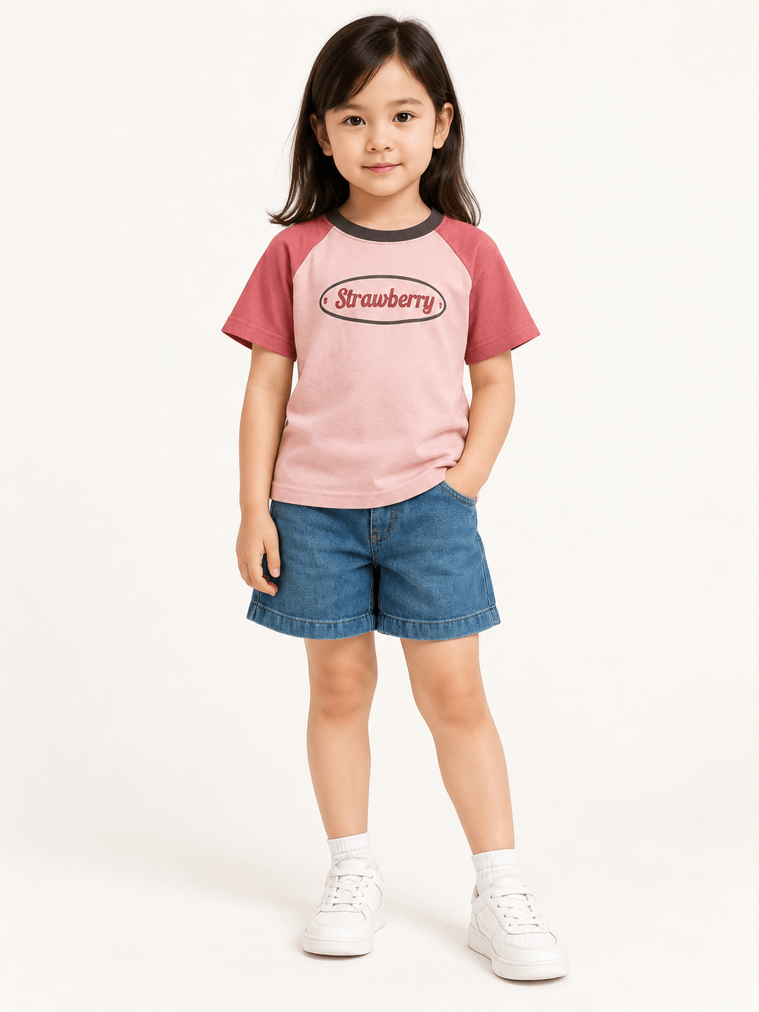 Set Girl Denim Pink Strawberry - Foto 1