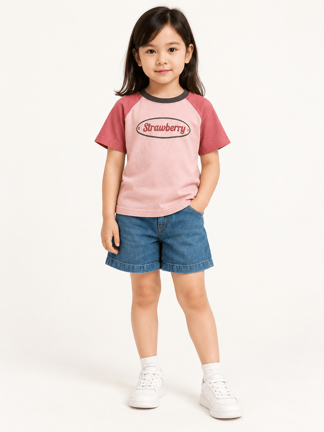 Set Girl Denim Pink Strawberry โ tampilan lain