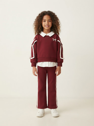 Set Girl Maroon Ribbon Corve โ tampilan lain