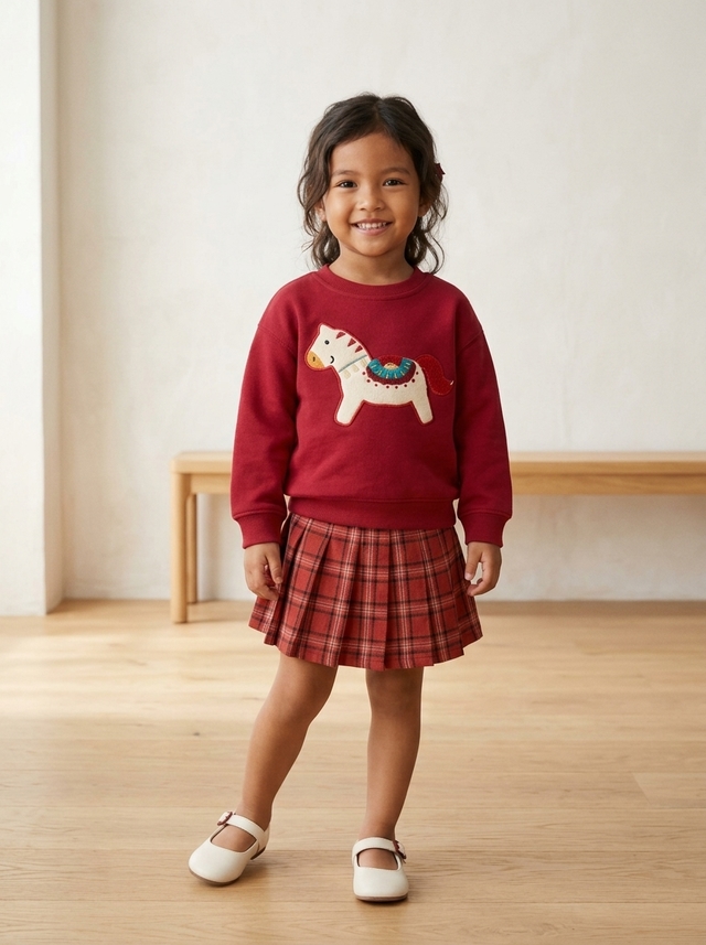 Set Girls Celovra Red Skirt โ tampilan lain