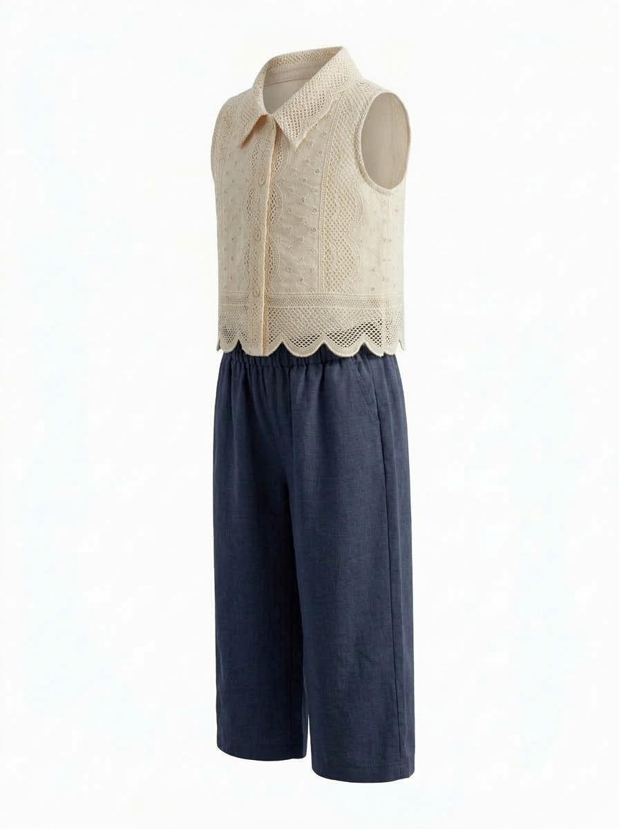 Set Girls Eyelet Sleeveless