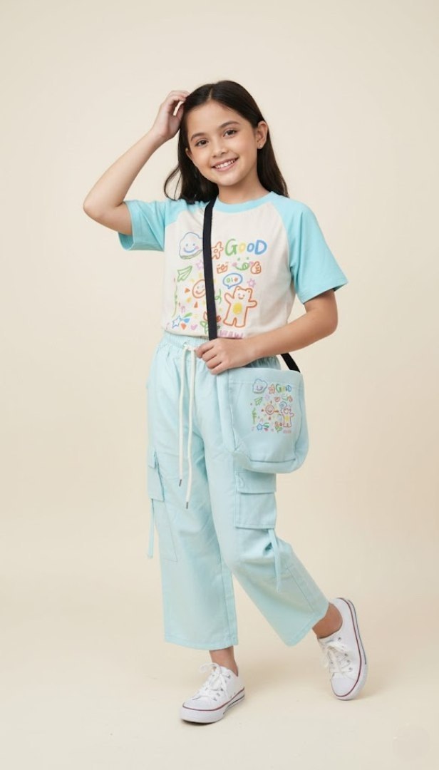 Set Girls Joyful Pattern Cargo โ tampilan lain