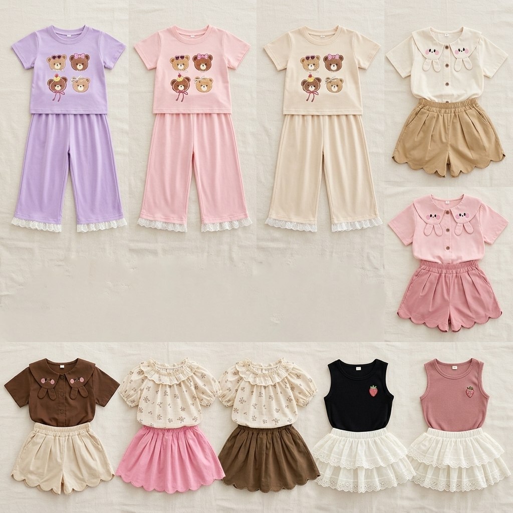 SET GIRLS MACARON RUFFLE
