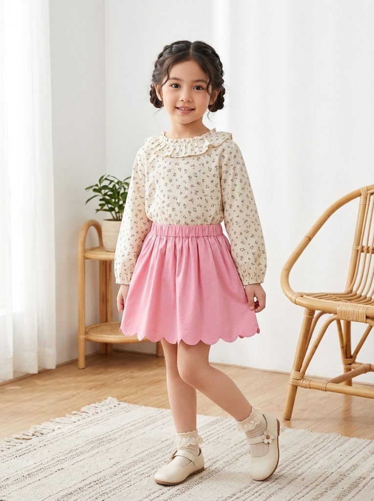 SET GIRLS MACARON RUFFLE