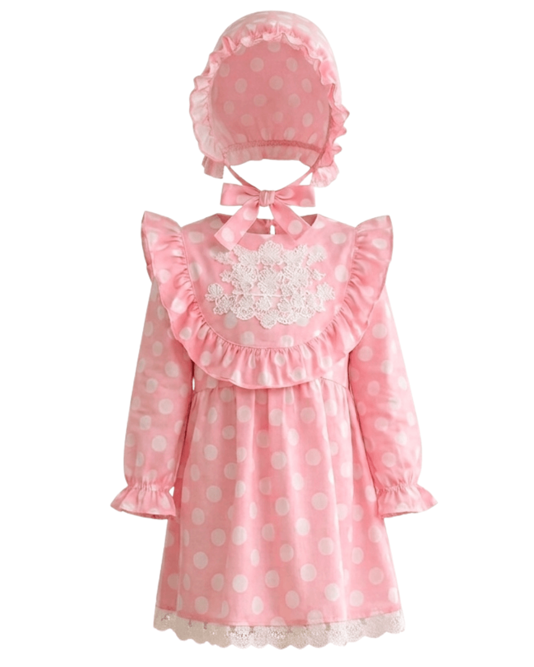 DRESS GIRLS PEACHY DOTS
