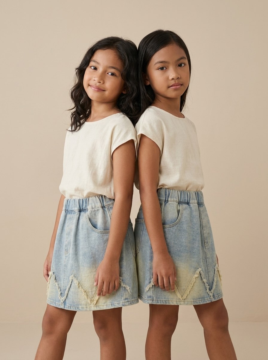 Skirt Girl Half Knee Denim